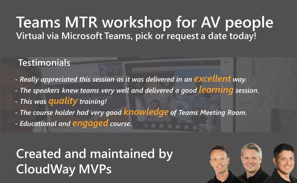Teams MTR workshop for AV people